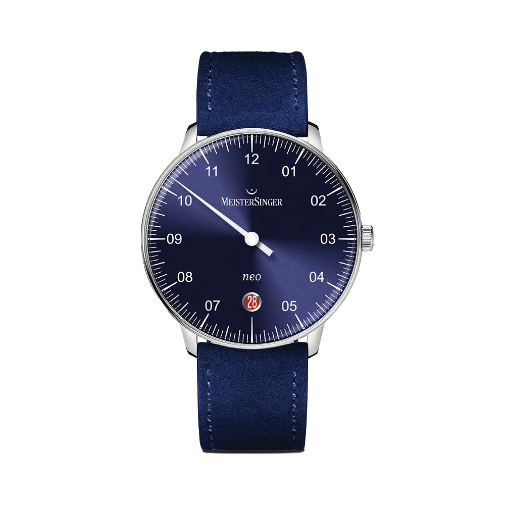 Neo Automatic 36mm - Blue on Velour Leather Strap