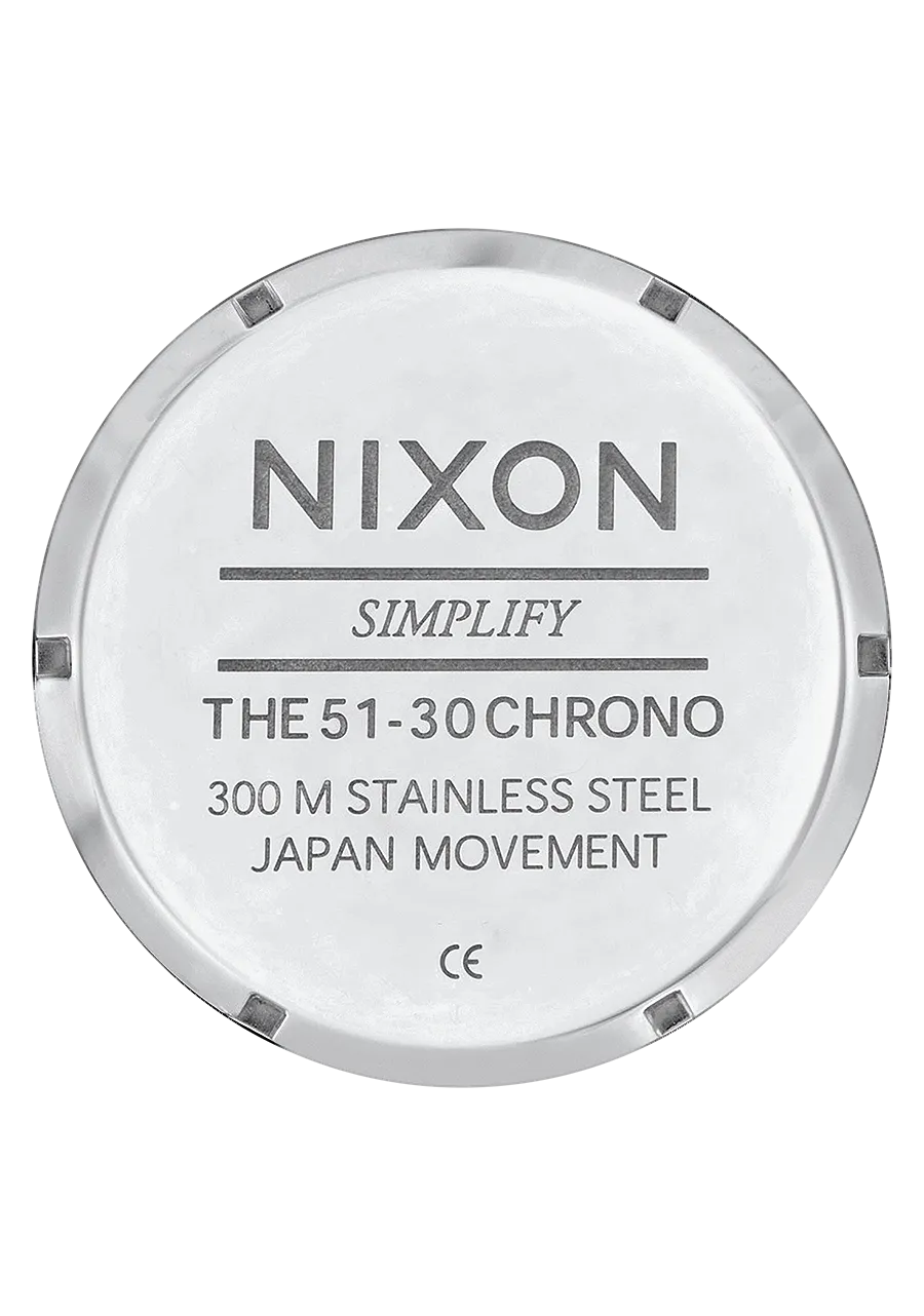 Nixon 51-30 Chrono Stainless Steel White Dial Mens Watch A083-488-00