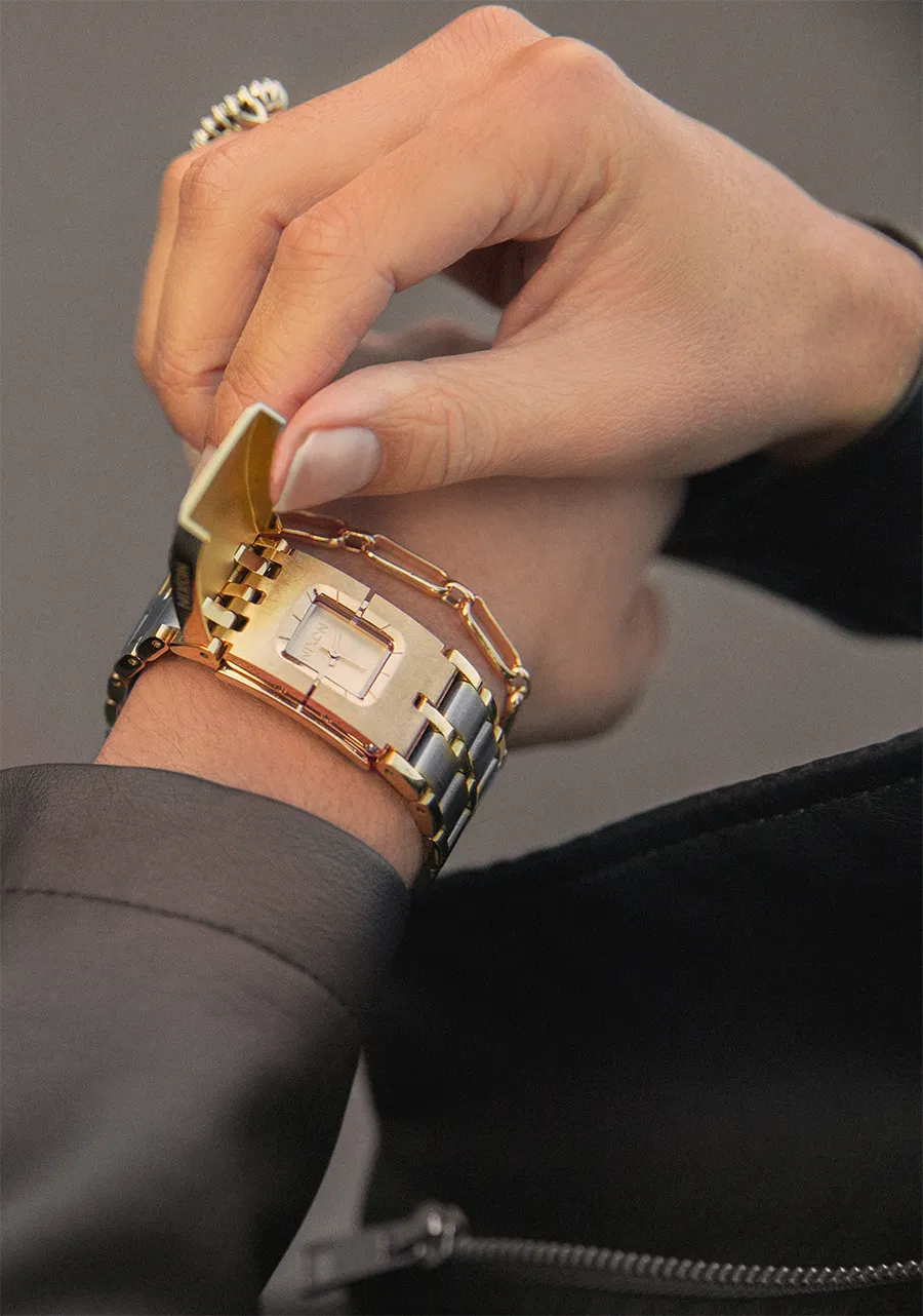 Nixon Confidante Stainless Steel Gold Dial Womens Watch A1362-1921-00