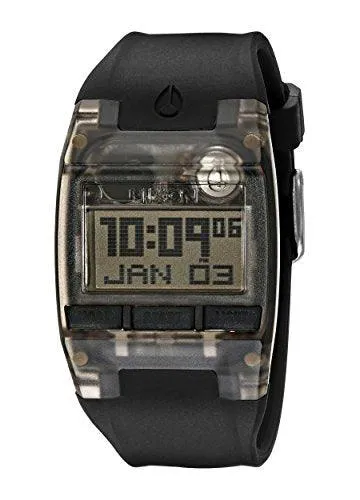 Nixon Men's Chronograph Watch - Comp Black Silicone Strap | A408001