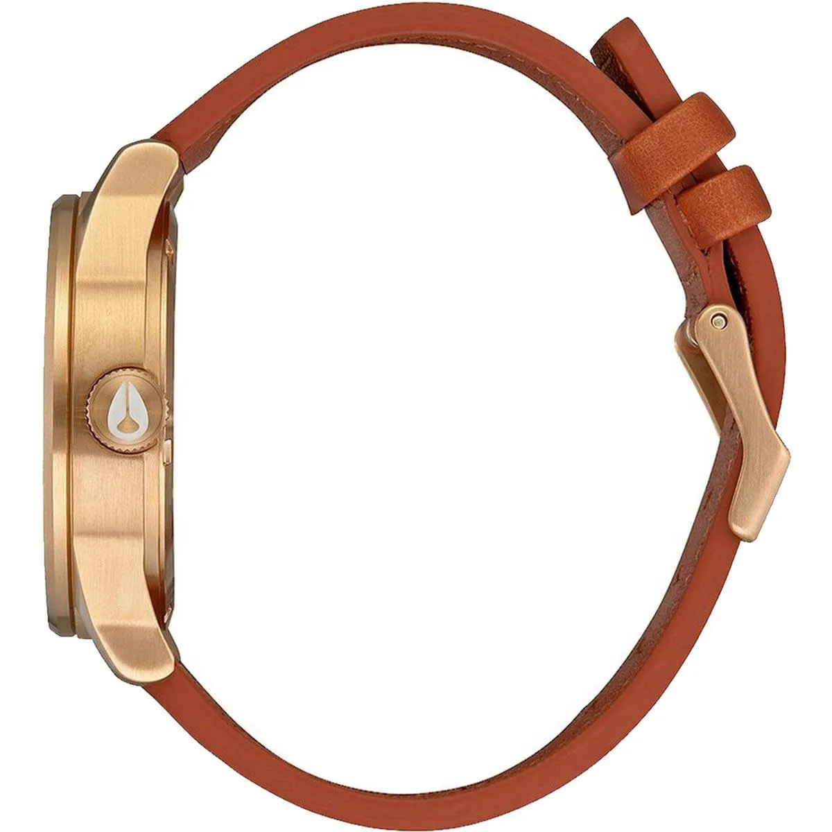 Nixon Men's Quartz Watch - Sentry White Dial Brown Calfskin Leather Strap | A1052621