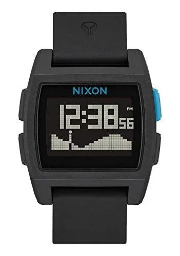 Nixon Men's Strap Watch - Base Tide Chronograph Black Silicone Rubber | A1104018