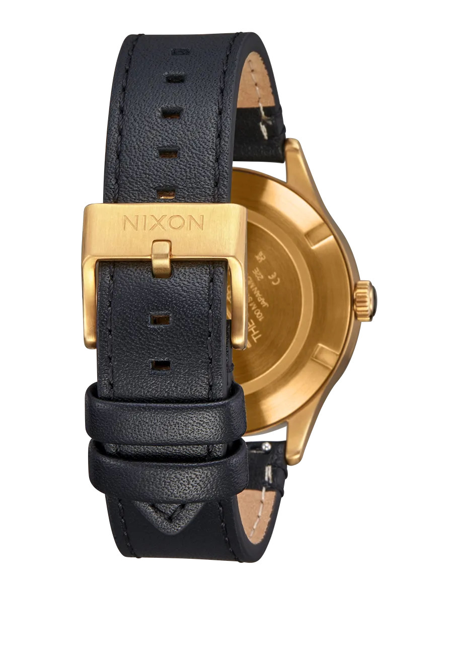 Nixon Sentry Solar Leather Black Dial Mens Watch A1347-510-00
