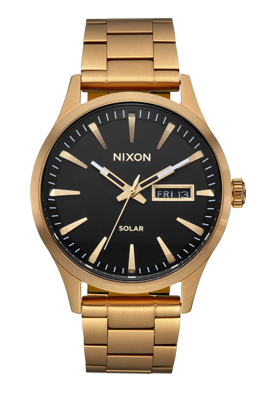 Nixon Sentry Solar Stainless Steel Black Dial Mens Watch A1346-510-00