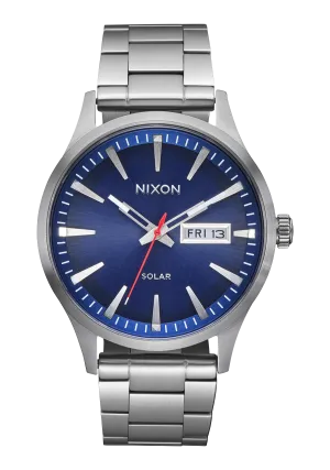 Nixon Sentry Solar Stainless Steel Blue Dial Mens Watch A1346-5091-00