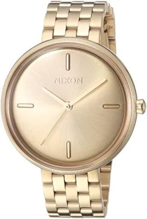 Nixon Women's Bracelet Watch - Vix Japanese Quartz Gold Tone Dial Gold | A1171502