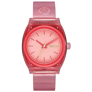Nixon Women's Quartz Watch - Medium Time Teller Transparent Pink Strap | A1215685