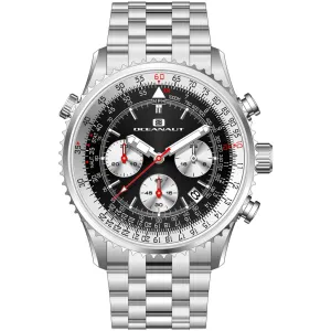 Oceanaut Men's Watch - Flight Quartz Black Dial Stainless Steel Bracelet | OC0120
