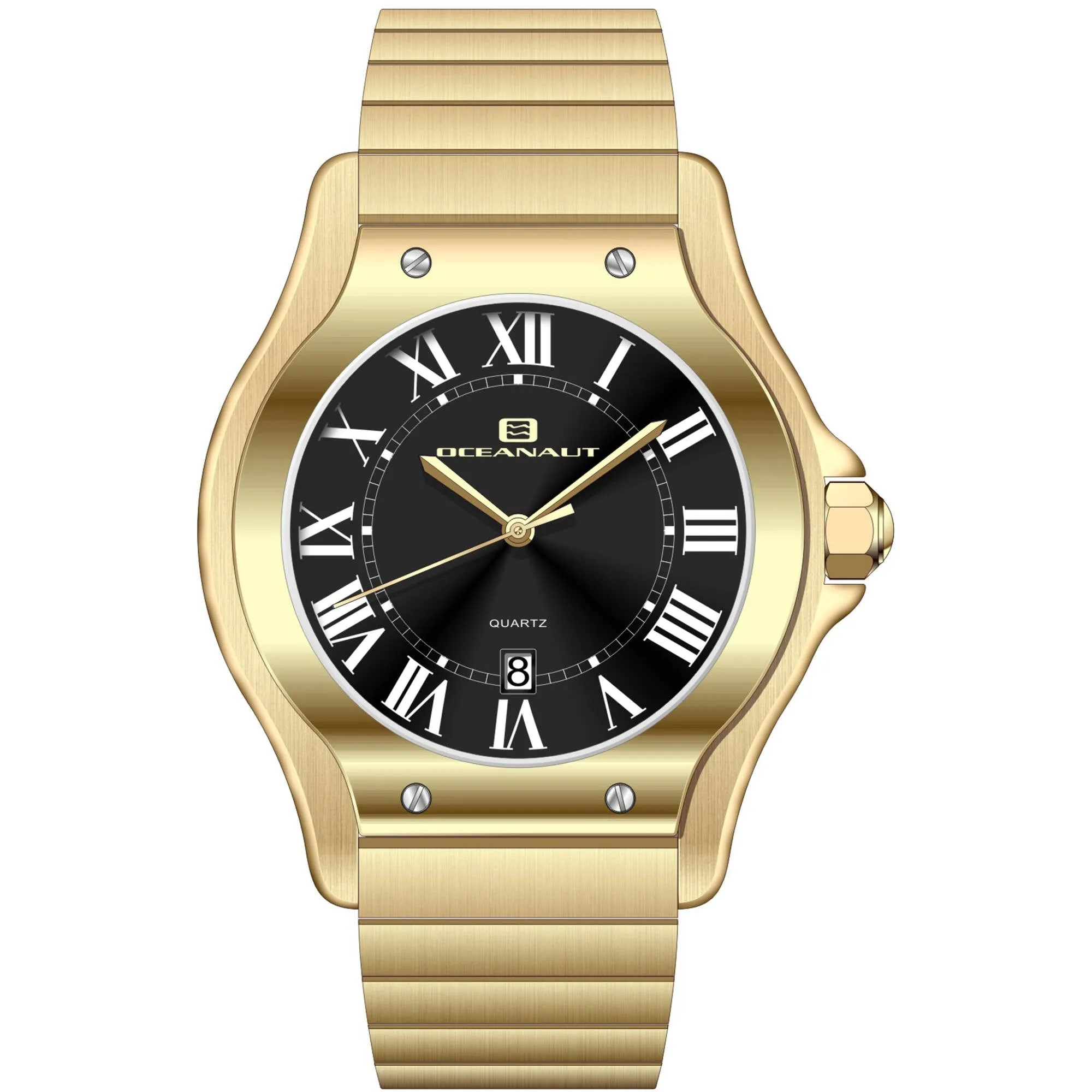 Oceanaut Men's Watch - Rayonner Black Dial Plated Stainless Steel Bracelet | OC1395