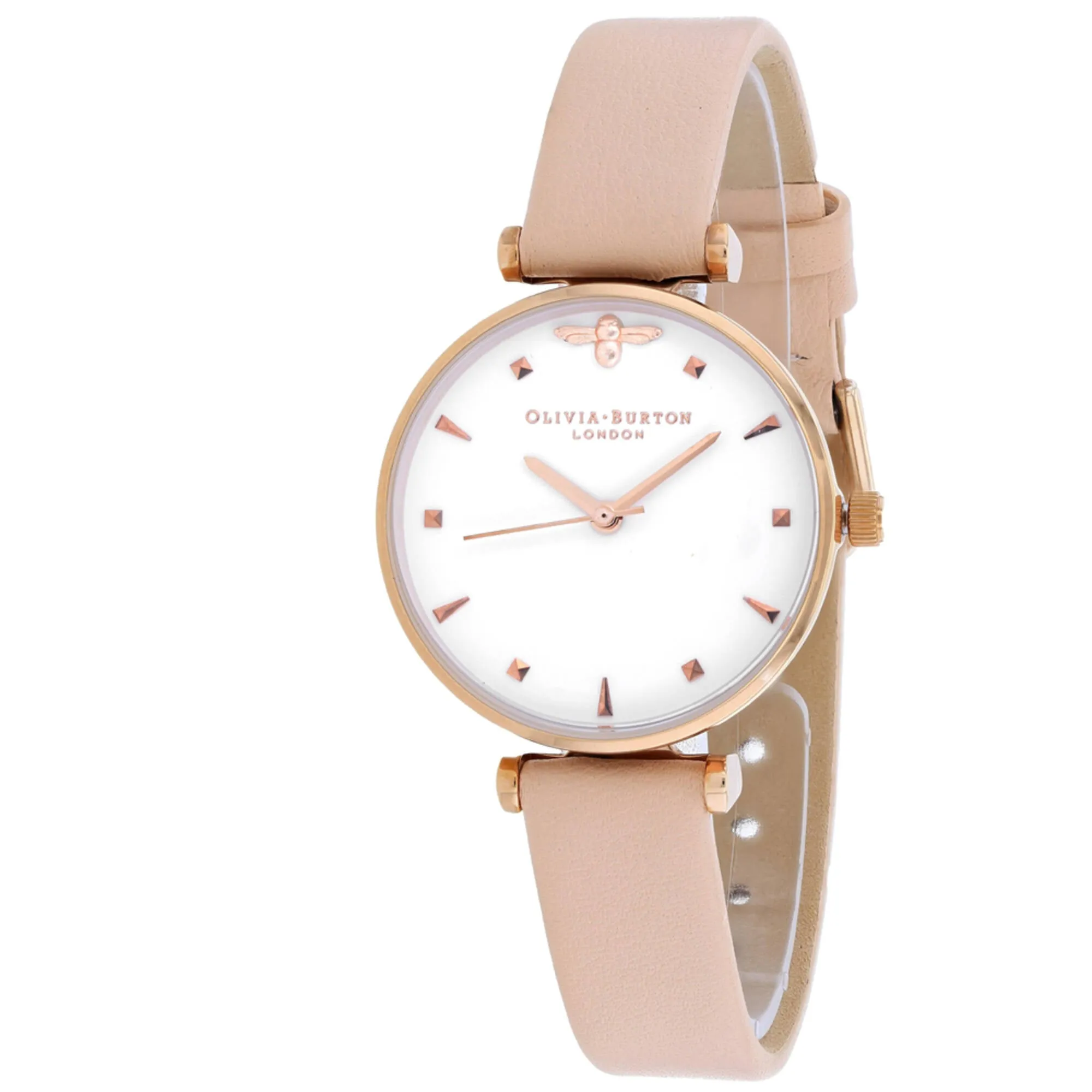 Olivia Burton Women's Watch - Embellished Quartz White Dial Leather Strap | OB16AM95