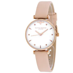 Olivia Burton Women's Watch - Embellished Quartz White Dial Leather Strap | OB16AM95