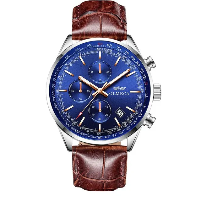 OLMECA Hot Selling Fashion Men&Women Watch Luxury Couple Wristwatches Waterproof Watches Leather Strap Watch Relogio Masculino
