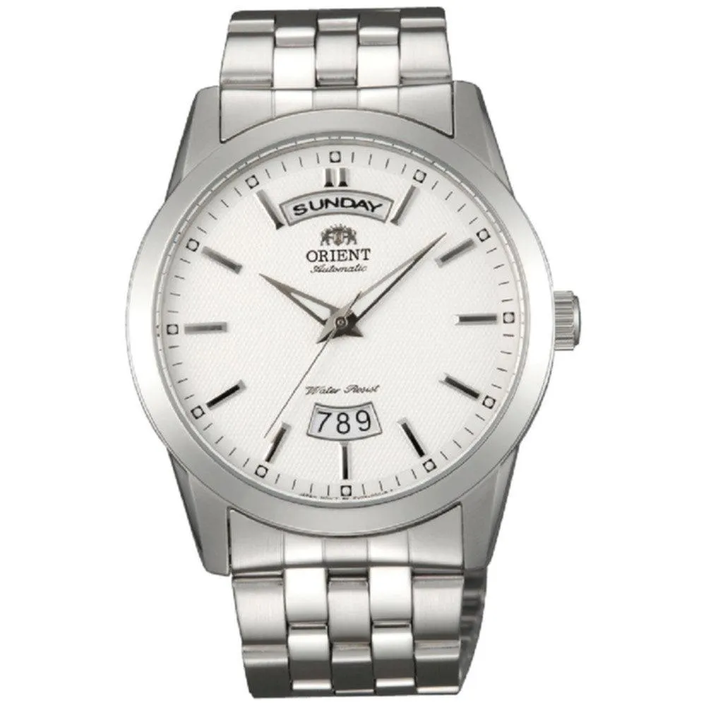 Orient EV0S003W Men's Union White Dial Stainless Steel Automatic Power Reserve Watch