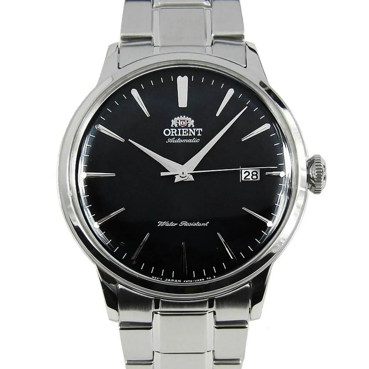 Orient Men's Automatic Watch - Bambino Black Dial Silver Tone Bracelet | RA-AC0006B00C