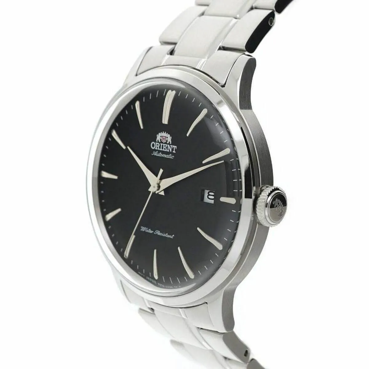 Orient Men's Automatic Watch - Bambino Black Dial Silver Tone Bracelet | RA-AC0006B00C