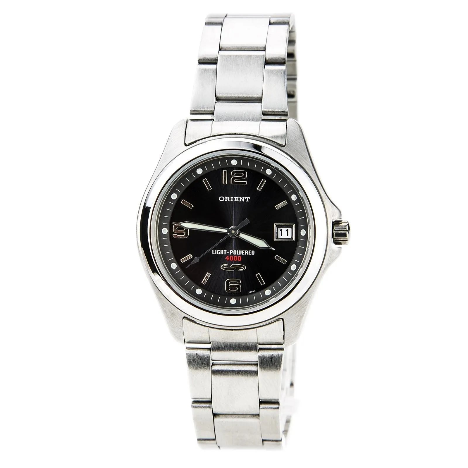 Orient PVD09005B Men's Solar Cell Energy Stainless Steel Black Dial Watch