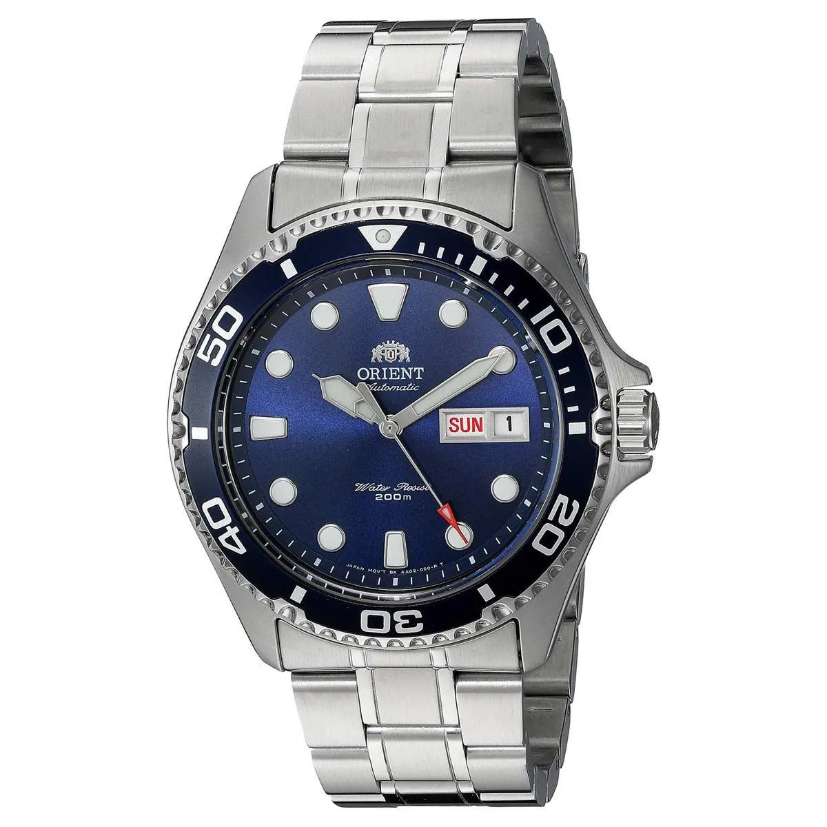 ORIENT RAY II BLUE DIAL AUTOMATIC DIVE WATCH WITH SS BRACELET #AA02005D