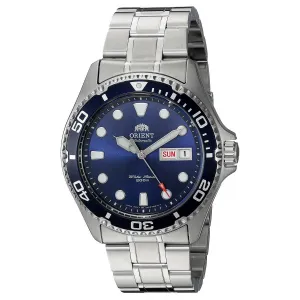 ORIENT RAY II BLUE DIAL AUTOMATIC DIVE WATCH WITH SS BRACELET #AA02005D