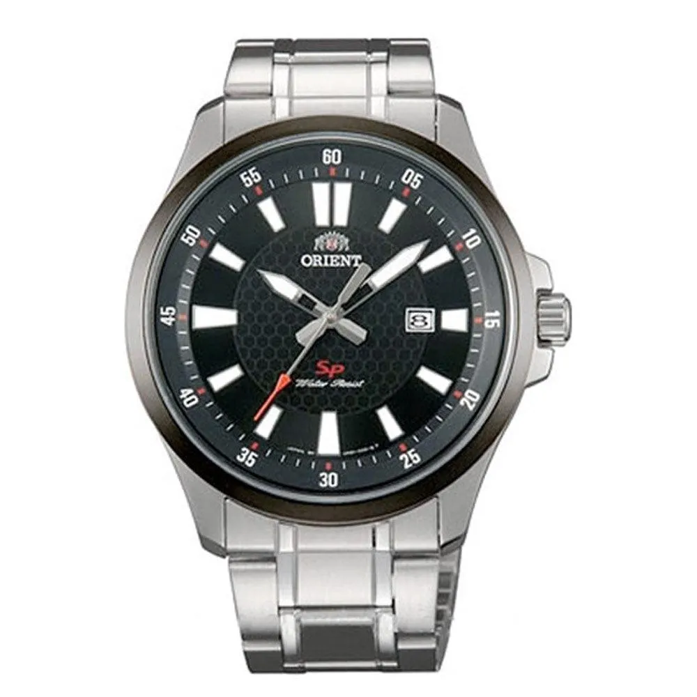 Orient UNE1001B Men's SP Black Dial Stainless Steel Bracelet Watch