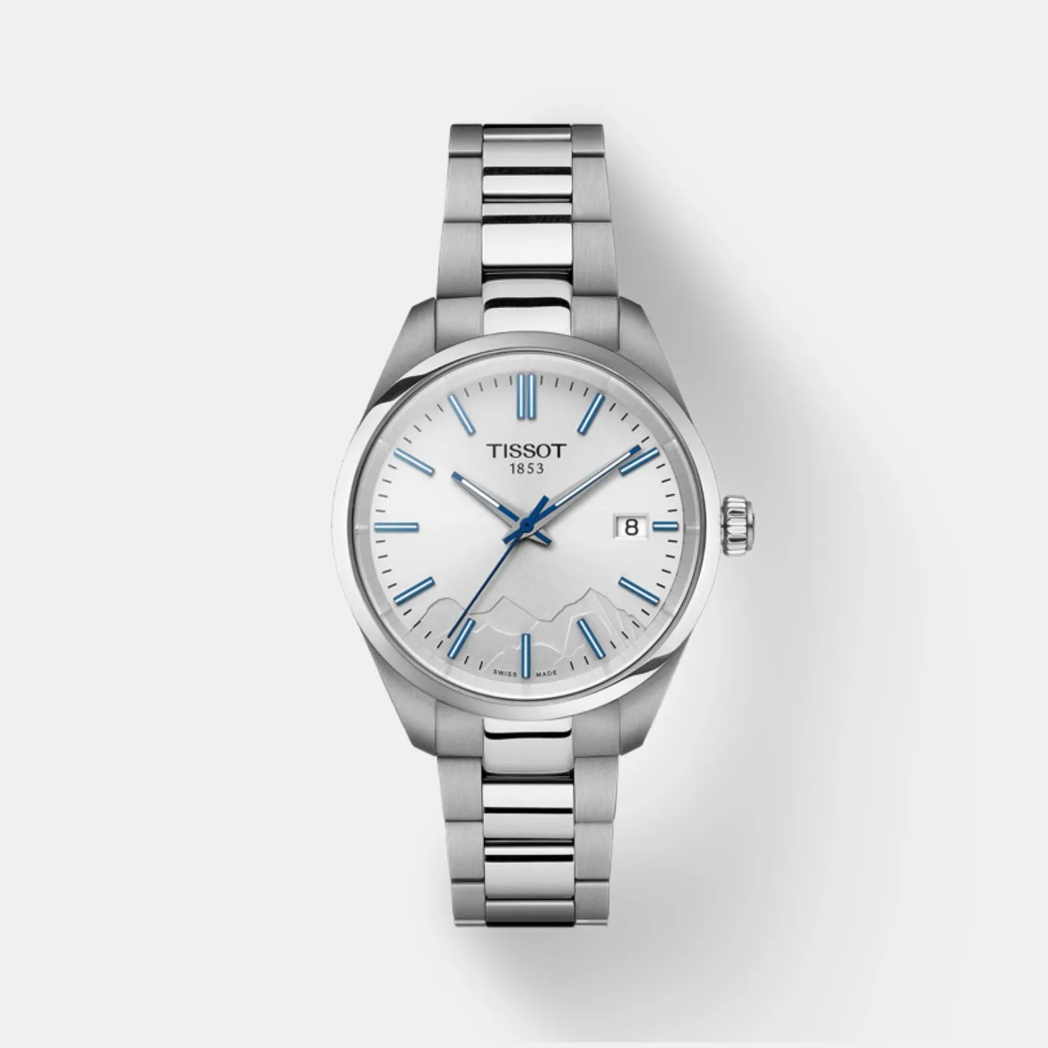PR 100 Jungfraubahn Unisex Quartz Silver Dial Analog Stainless Steel Watch T1502101103101