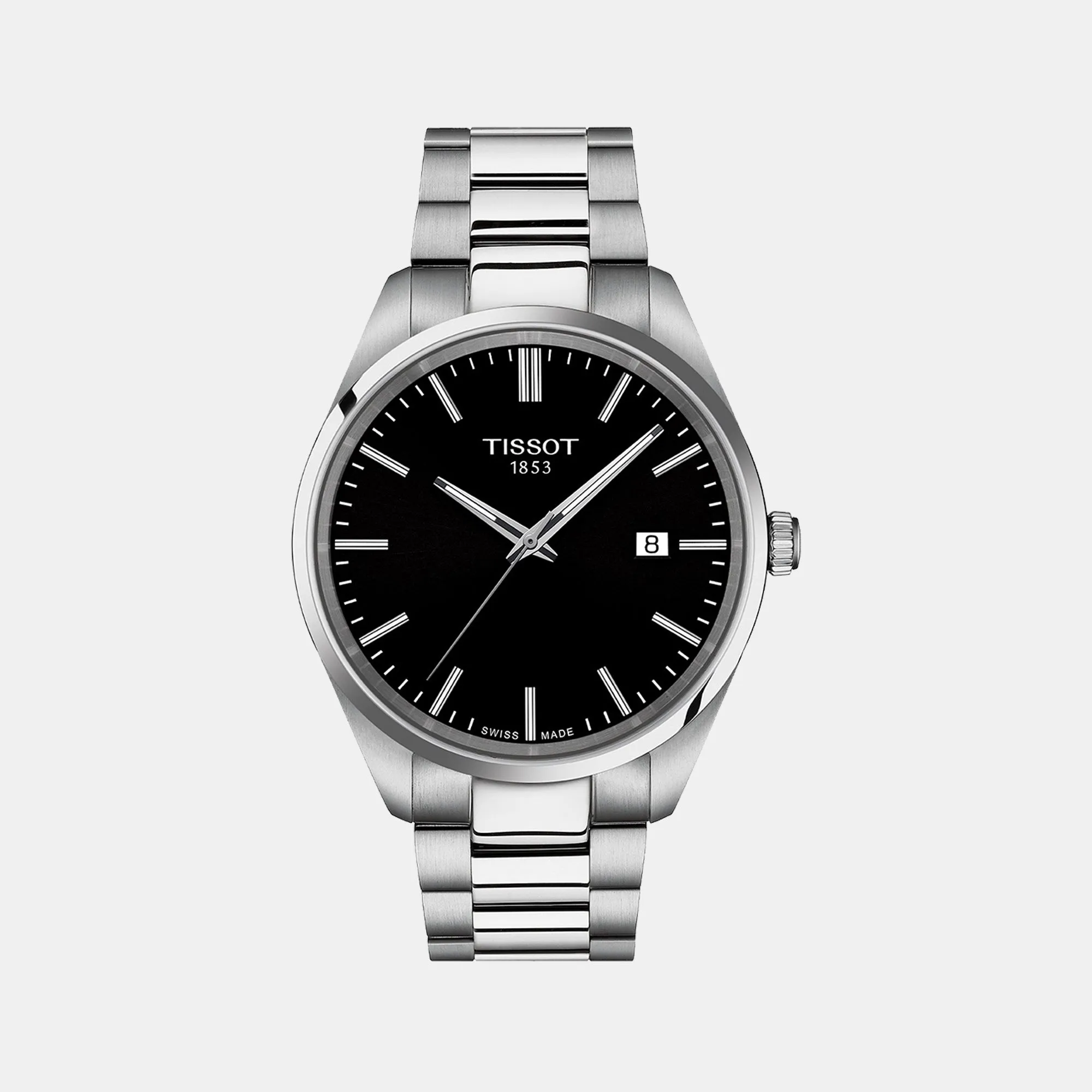 PR 100 Men Black Analog Stainless Steel Watch T1504101105100
