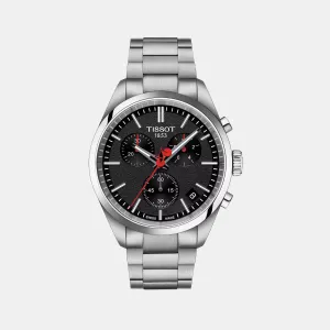 PR 100 Men Quartz Black Dial Chronograph Stainless Steel Watch T1504171105101