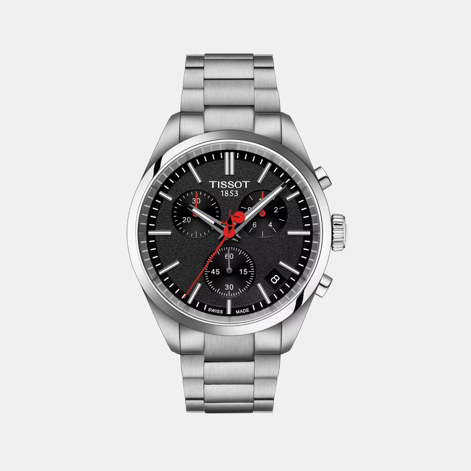PR 100 Men Quartz Black Dial Chronograph Stainless Steel Watch T1504171105101