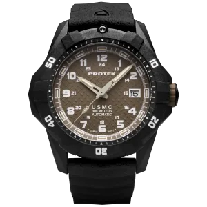ProTek Men's Watch - USMC Series Automatic Brown Dial Genuine Rubber Strap | 1216