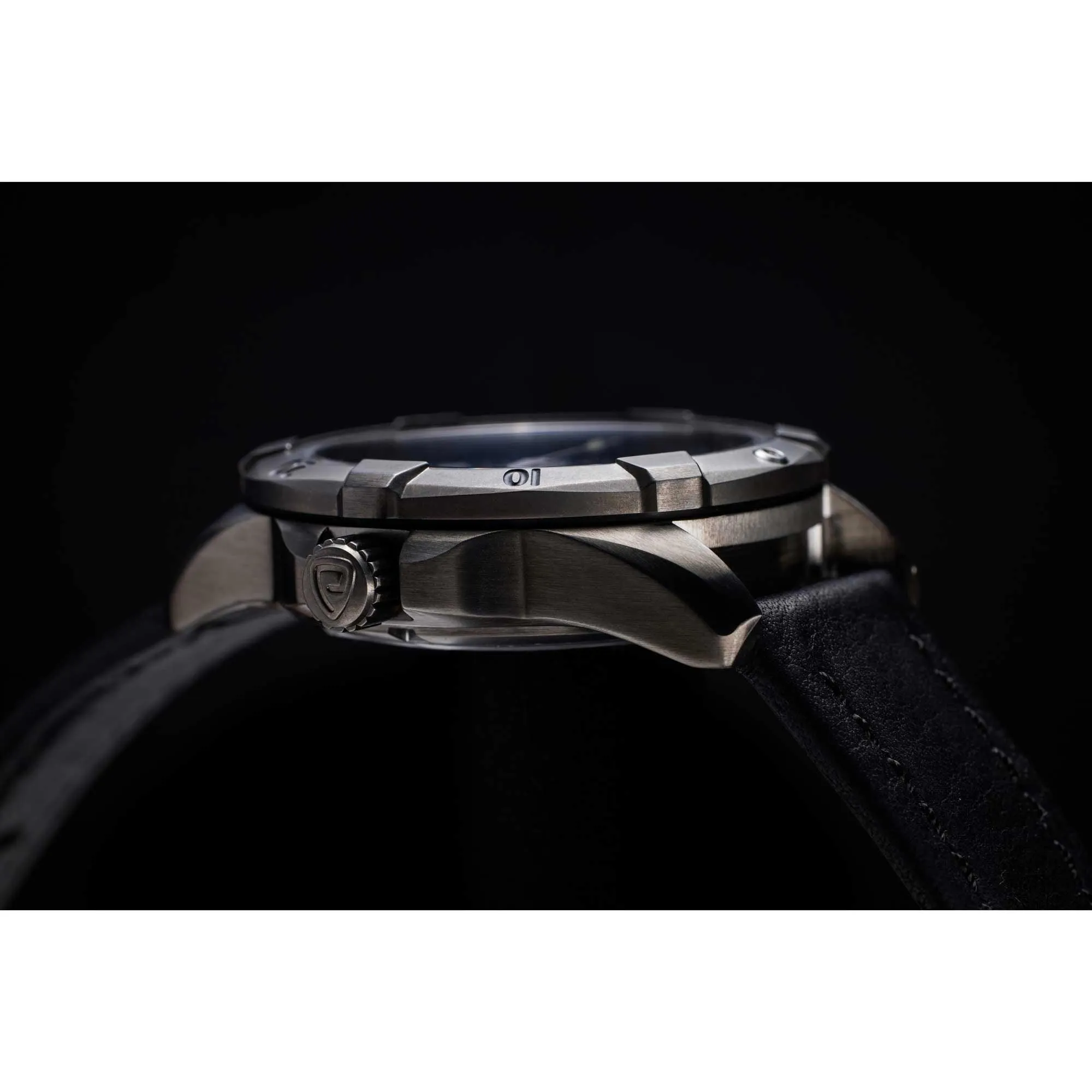 Protek Unisex Watch - Dive Series Rotating Bezel Genuine Black Leather Strap | 2002