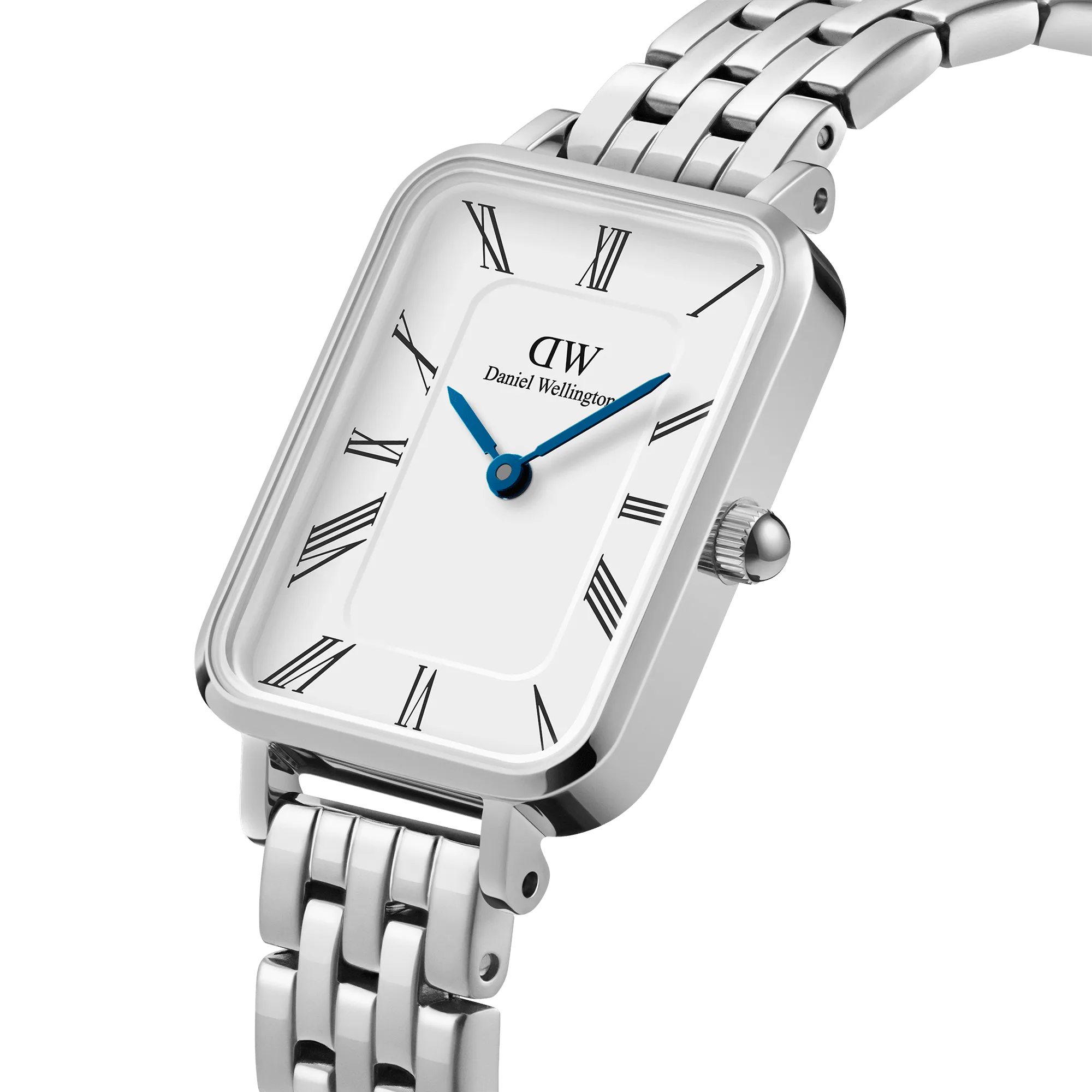 Quadro Roman Numerals 5-Link Silver