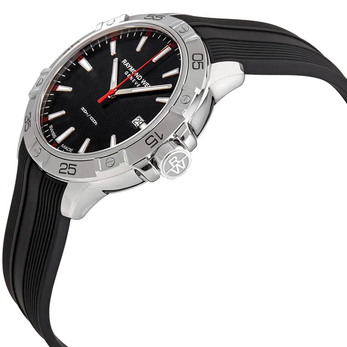 Raymond Weil Men's Quartz Watch - Tango Black Dial Rubber Strap | 8160-SR2-20001