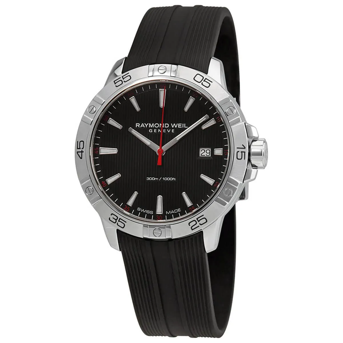 Raymond Weil Men's Quartz Watch - Tango Black Dial Rubber Strap | 8160-SR2-20001