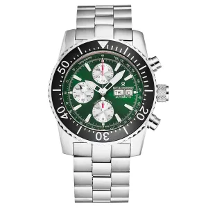 Revue Thommen Men's 17030.6121 'Divers' Green Dial Day-Date Chronograph Automatic Watch