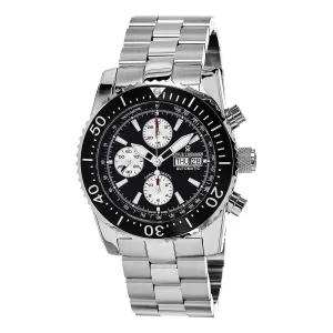 Revue Thommen Men's 17030.6137 'Air Speed' Black Dial Stainless Steel Chronograph Swiss Automatic Watch