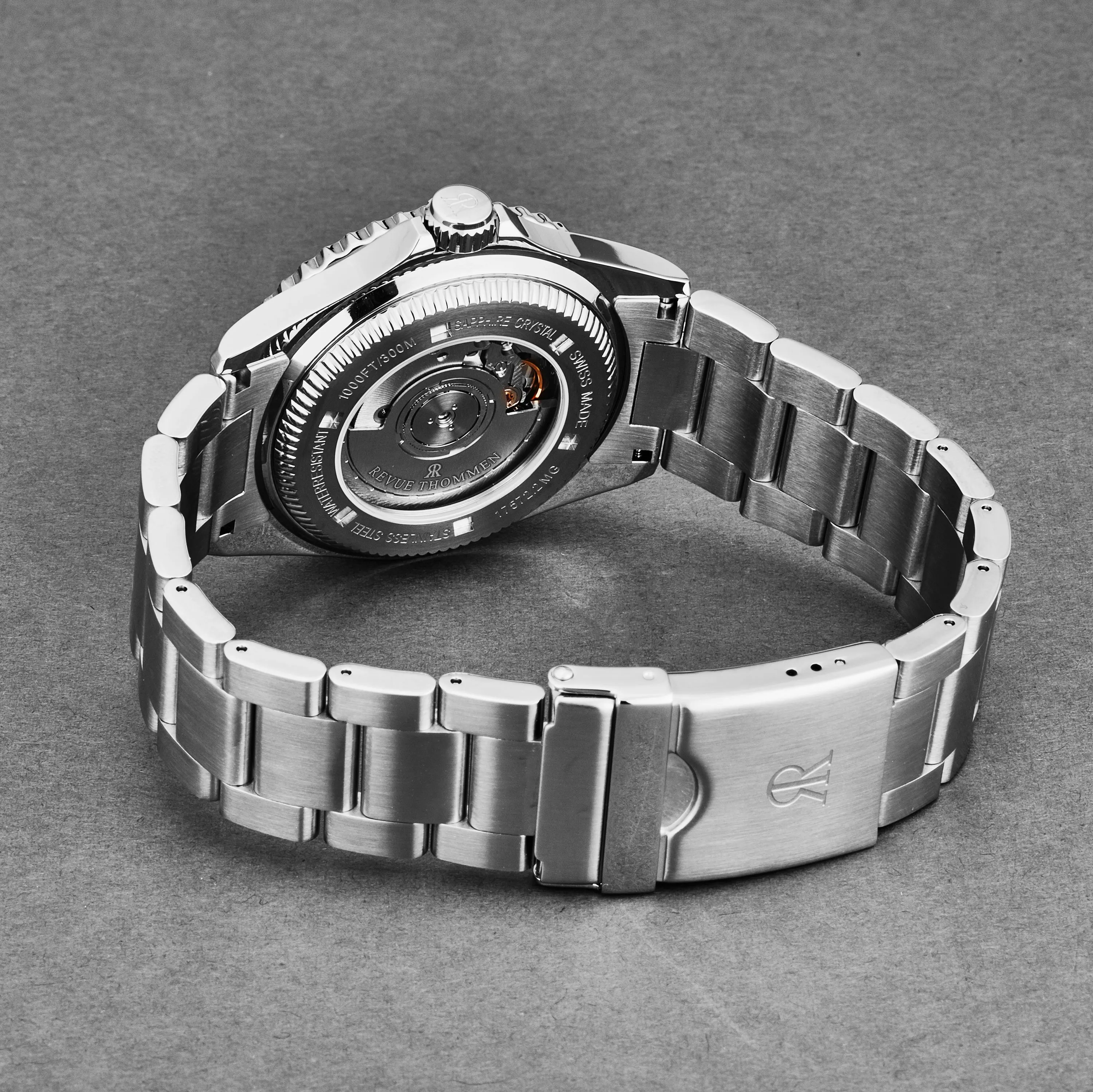 Revue Thommen Men's 'Diver' Black Dial Black and Beige Bezel GMT Automatic Watch 17572.2132