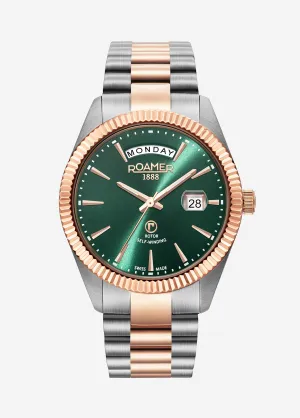 Roamer -  981662 47 75 90 - PRIMELINE DAYDATE Automatic Stainless Steel Watch for Men's