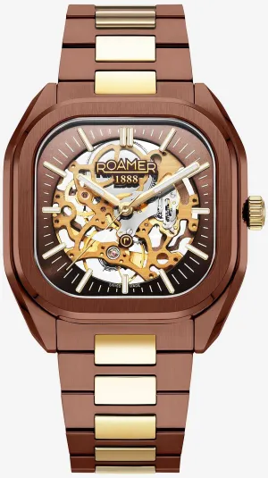 Roamer Mechano Brown Skeleton Watch