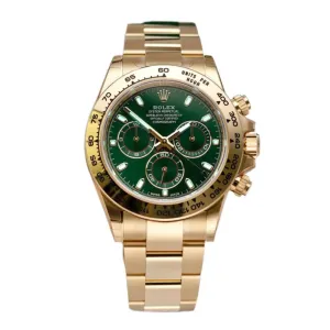 Rolex Cosmograph Daytona 40mm - Ref: 116508-0013 - Green Index Dial with Red Accents, 18K Yellow Gold Oyster Bracelet Men's Watch