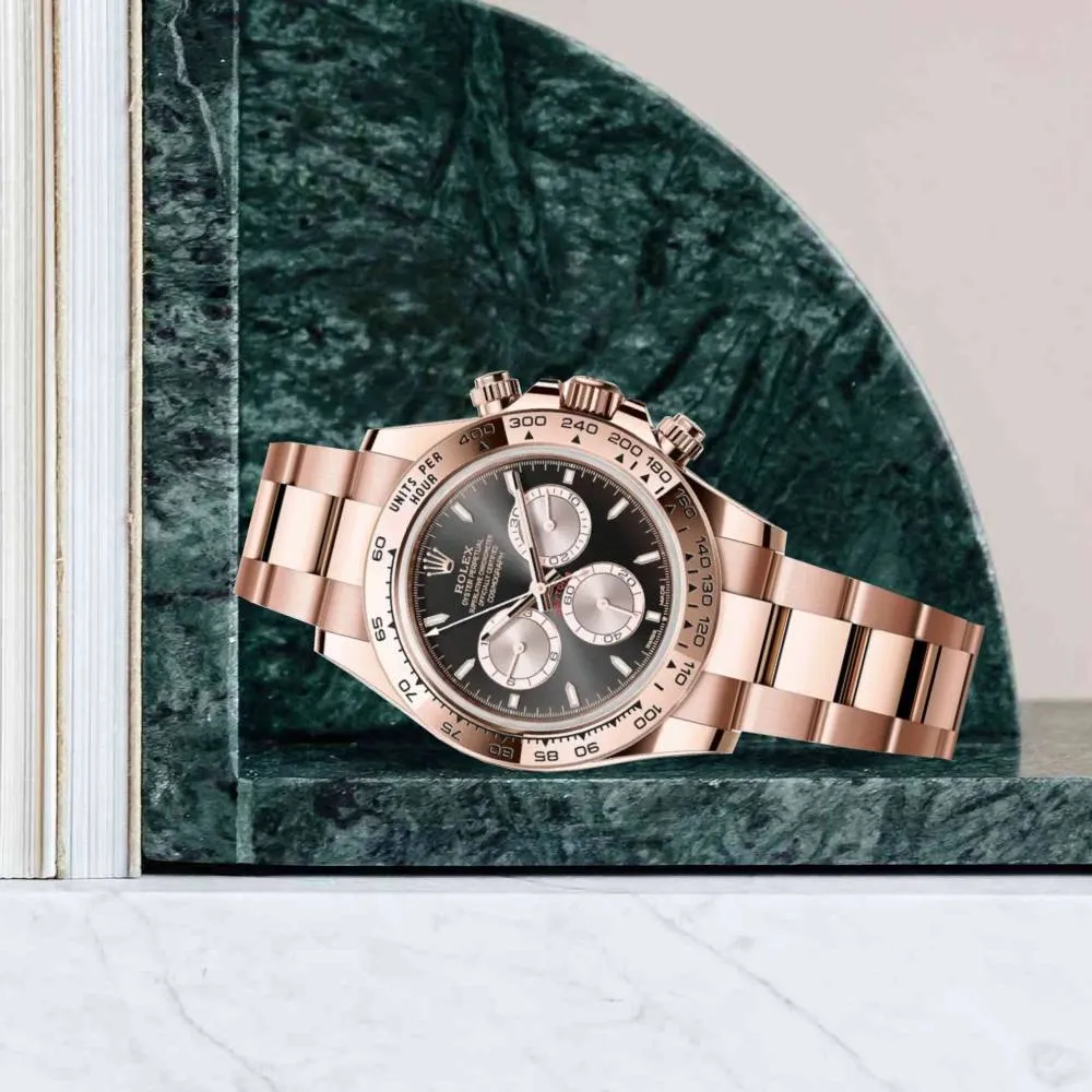 Rolex Cosmograph Daytona 40mm - Ref: 126505 - Bright Black & Steel Index Dial, 18K Rose Gold Oyster Bracelet Men's Watch