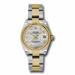 Rolex Datejust 31mm - Ref: 178243 mdo - White Mother of Pearl Diamond Dial, Two Tone Stainless Steel & 18K Yellow Gold Oyster Bracelet Women's Watch