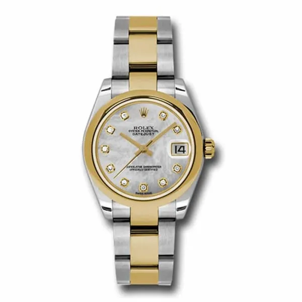 Rolex Datejust 31mm - Ref: 178243 mdo - White Mother of Pearl Diamond Dial, Two Tone Stainless Steel & 18K Yellow Gold Oyster Bracelet Women's Watch