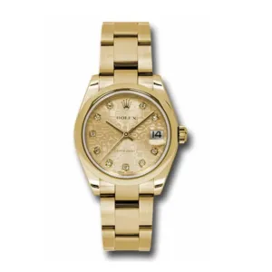 Rolex Datejust 31mm - Ref: 178248 chjdo - Champagne Dial, 18K Yellow Gold Oyster Bracelet Women's Watch