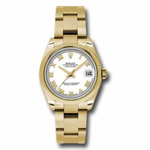 Rolex Datejust 31mm - Ref: 178248 wro - White Dial, 18K Yellow Gold Oyster Bracelet Women's Watch