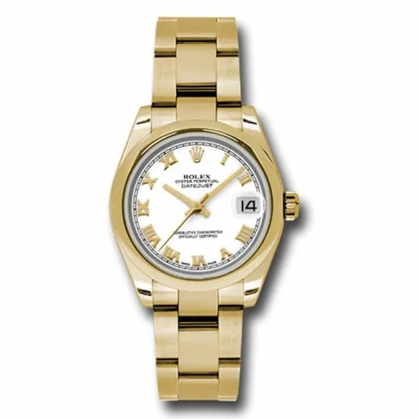 Rolex Datejust 31mm - Ref: 178248 wro - White Dial, 18K Yellow Gold Oyster Bracelet Women's Watch