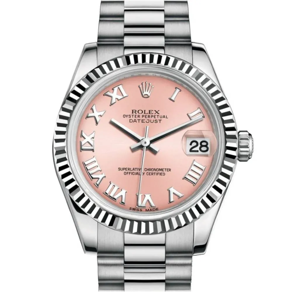 Rolex Datejust 31mm - Ref: 178279 - Pink Dial, 18K White Gold President Bracelet Women's Watch