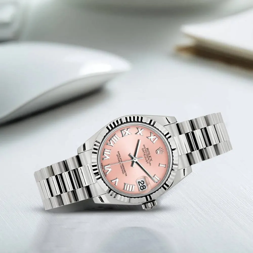 Rolex Datejust 31mm - Ref: 178279 - Pink Dial, 18K White Gold President Bracelet Women's Watch