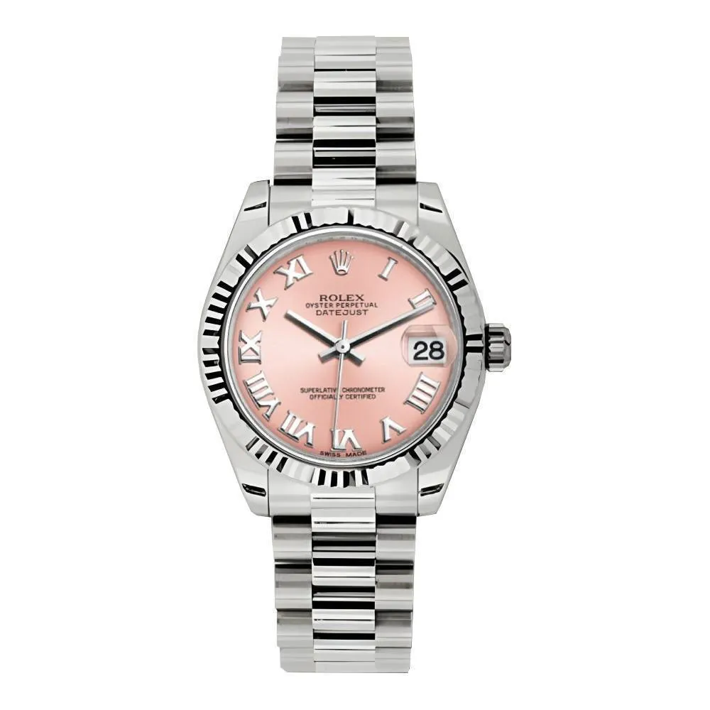 Rolex Datejust 31mm - Ref: 178279 - Pink Dial, 18K White Gold President Bracelet Women's Watch
