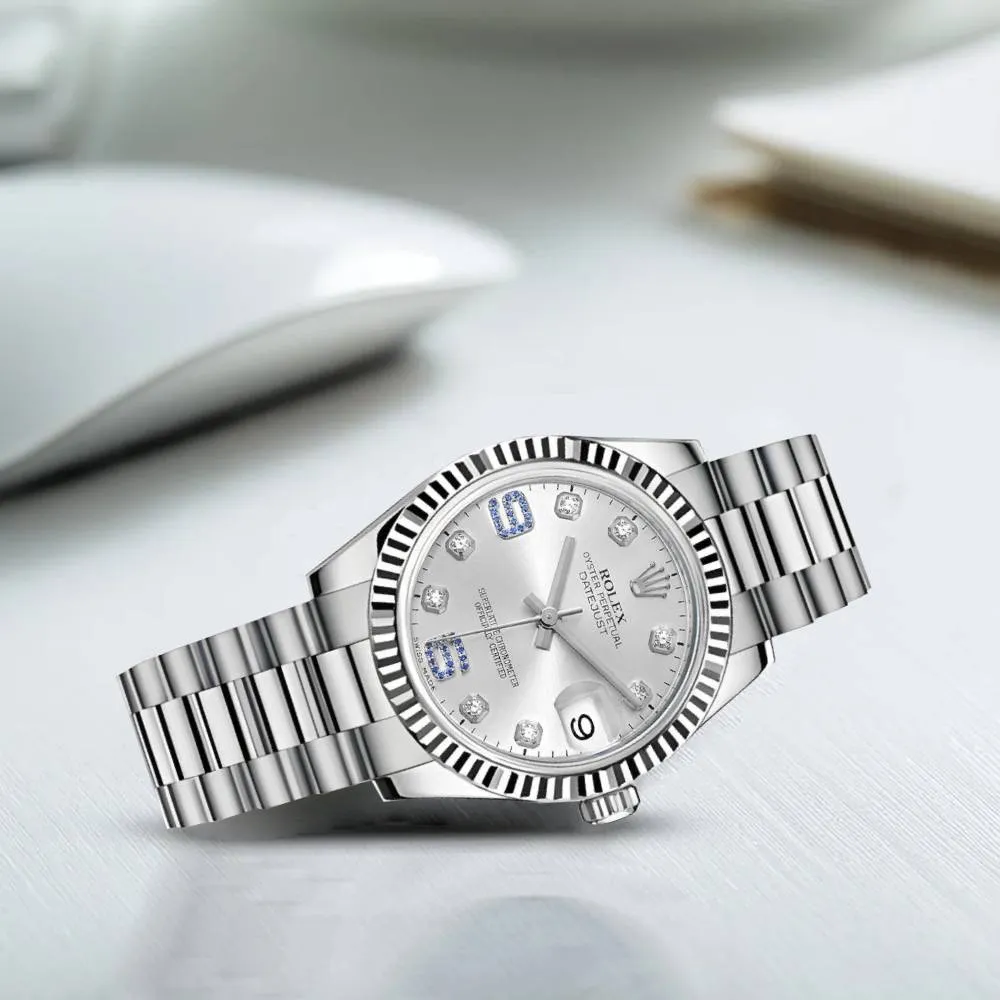 Rolex Datejust 31mm - Ref: 178279d - Silver Dial, 18K White Gold President Bracelet Women's Watch