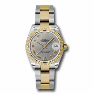 Rolex Datejust 31mm - Ref: 178313 gro - Grey Roman Dial & Diamond Bezel, Two Tone Stainless Steel & 18K Yellow Gold Oyster Bracelet Women's Watch