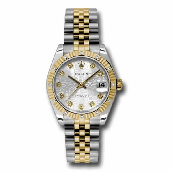 Rolex Datejust 31mm - Ref: 178313 sjdj - Silver Jubilee Diamond Dial & Diamond Bezel, Two Tone Stainless Steel & 18K Yellow Gold Jubilee Bracelet Women's Watch